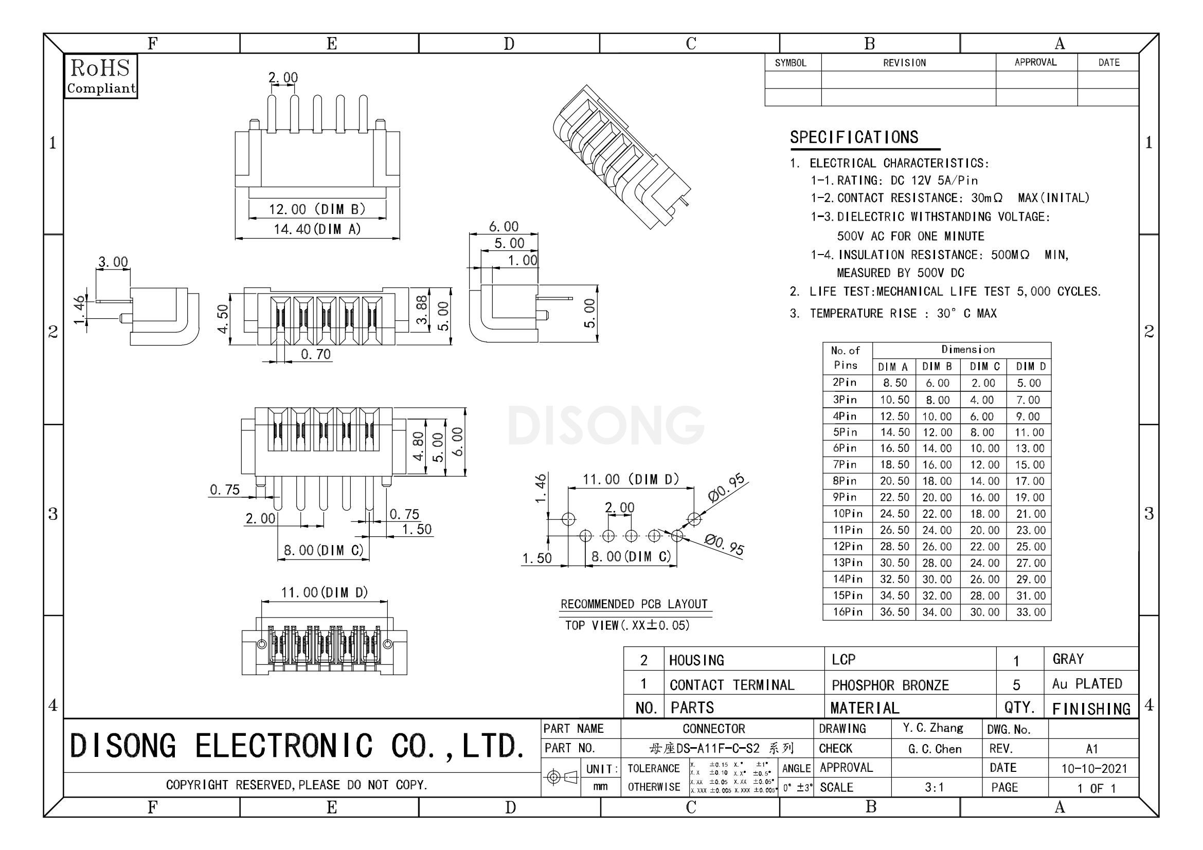 母座DS-A11F-C-10P-S2(图1)